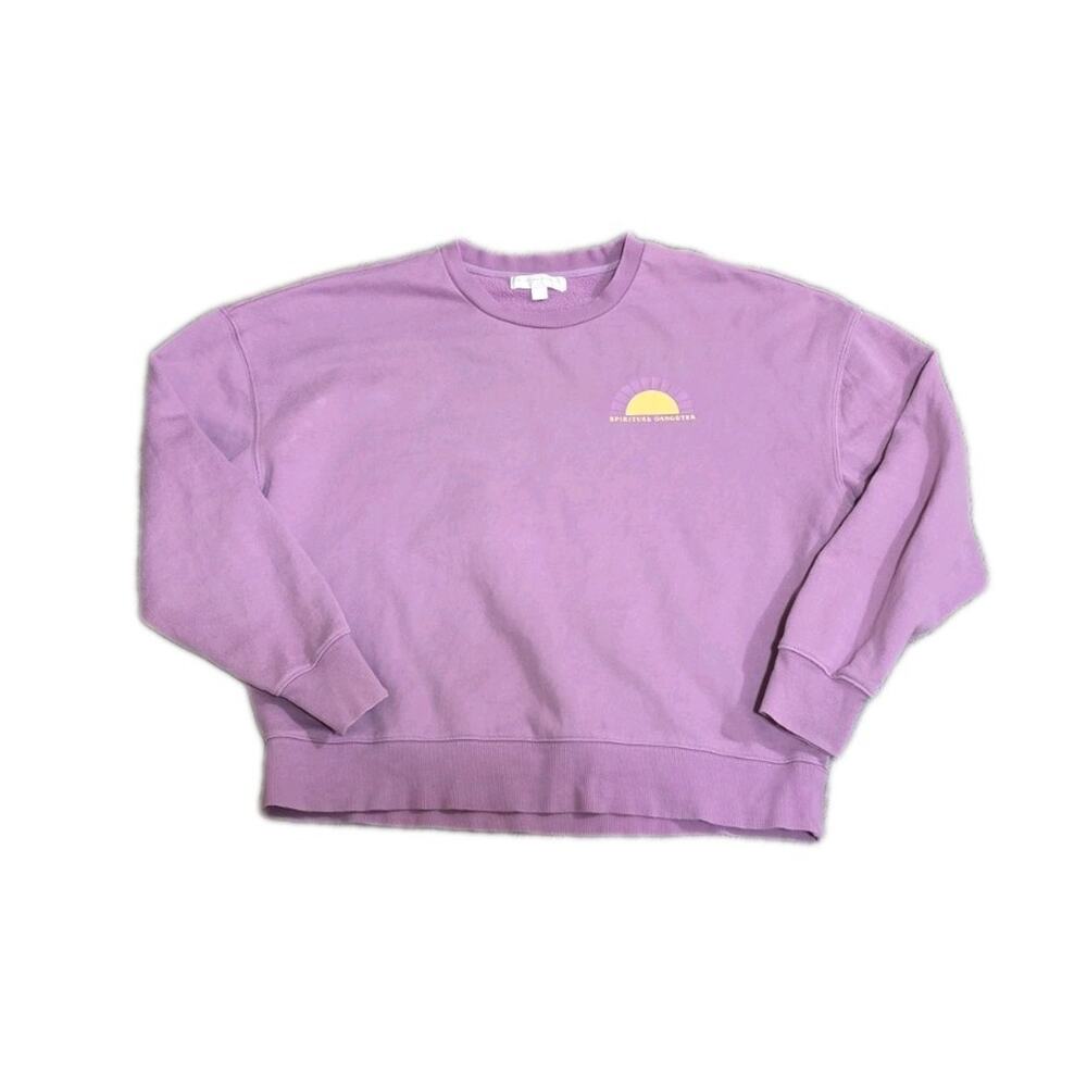 Spiritual Gangster Women's Purple Crew Neck Sweatshirt Size L Joy In The Journey